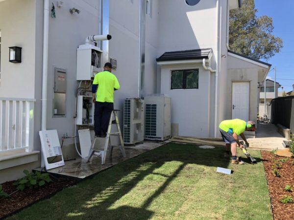 The boys at work on a project